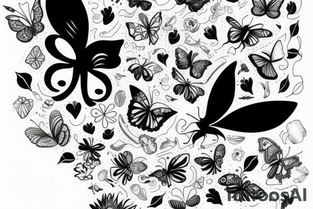 black cat playing with a butterfly tattoo idea black cat playing with a butterfly tattoo idea