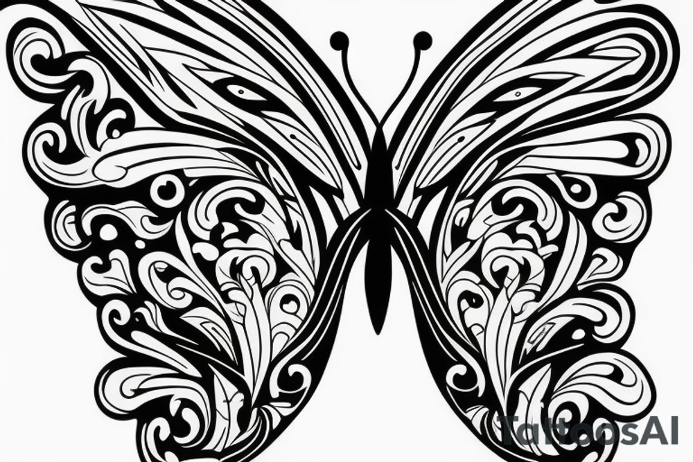 butterfly, oneline tattoo idea