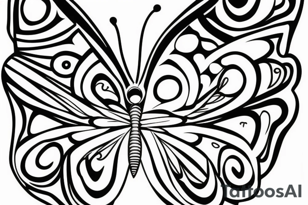 butterfly, oneline tattoo idea