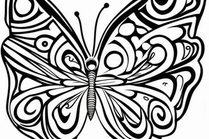 butterfly, oneline tattoo idea