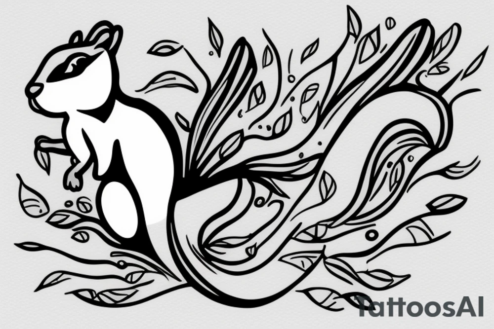 chipmunk, oneline tattoo idea