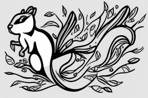 chipmunk, oneline tattoo idea