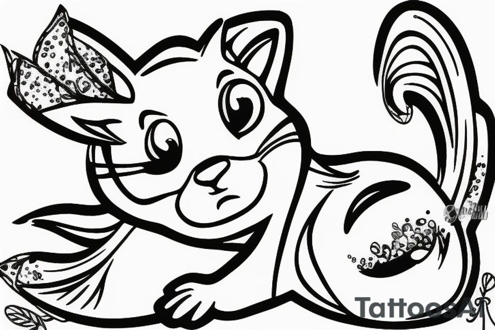 chipmunk, oneline tattoo idea