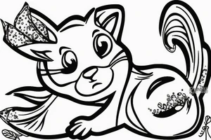 chipmunk, oneline tattoo idea