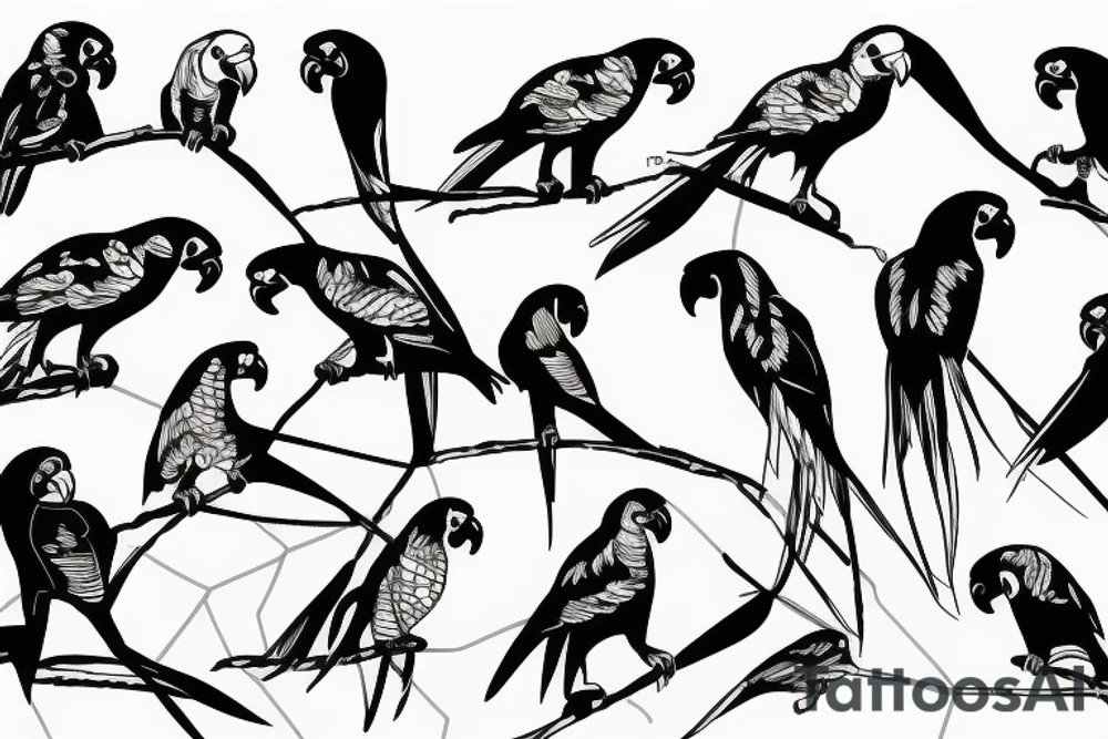 parrot, oneline tattoo idea