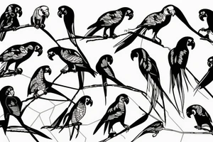 parrot, oneline tattoo idea