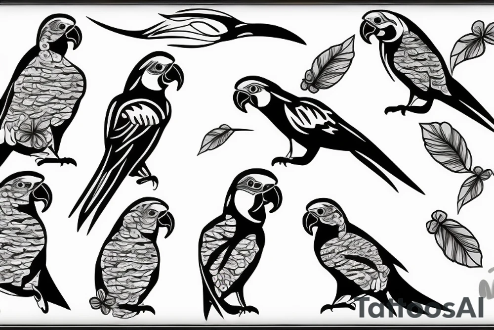 parrot, oneline tattoo idea