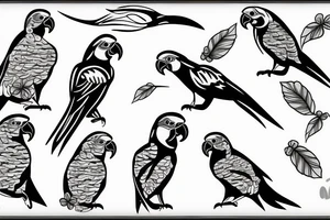 parrot, oneline tattoo idea