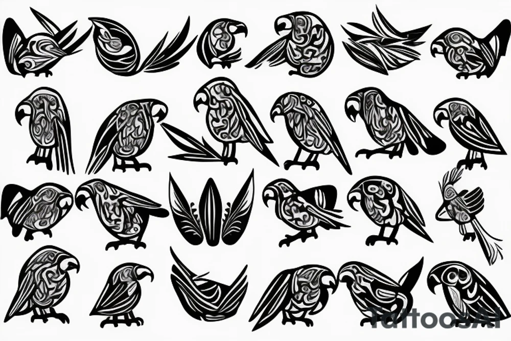parrot, oneline tattoo idea