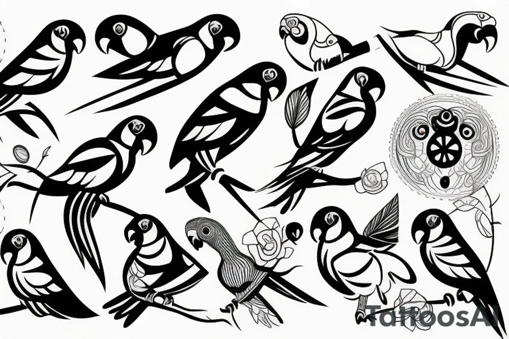 parrot, oneline tattoo idea