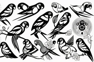 parrot, oneline tattoo idea