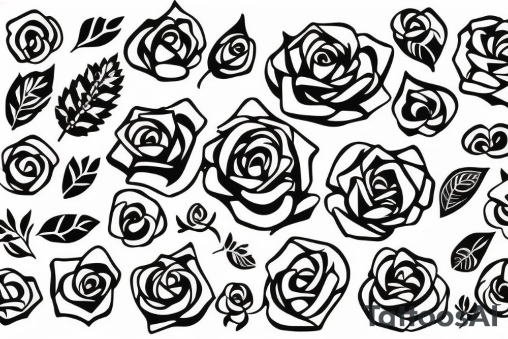 rose, oneline, outline tattoo idea