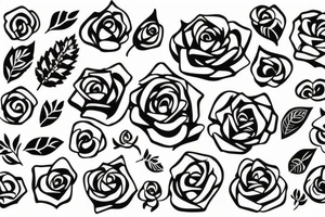 rose, oneline, outline tattoo idea