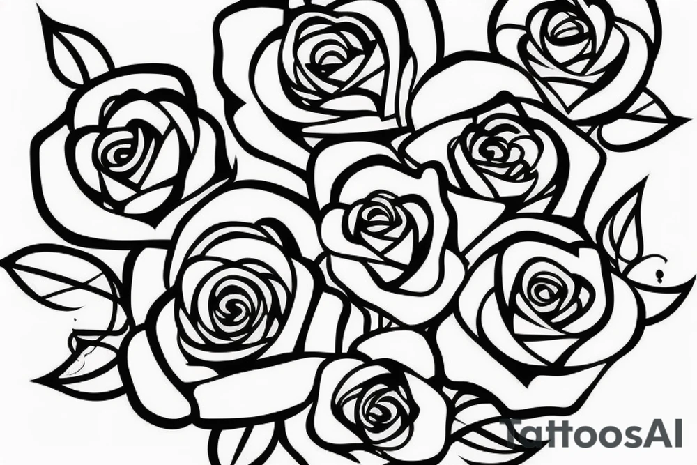 rose, oneline, outline tattoo idea