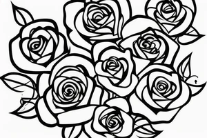 rose, oneline, outline tattoo idea