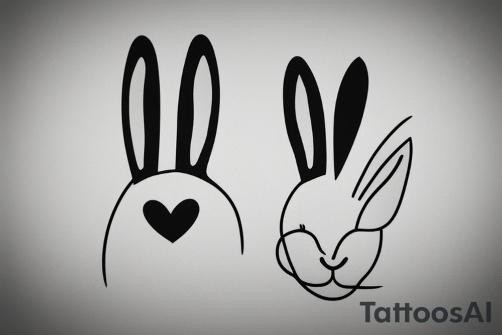 Bunny ears, simple and minimalistic tattoo idea