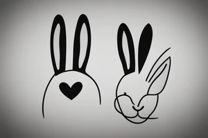 Bunny ears, simple and minimalistic tattoo idea