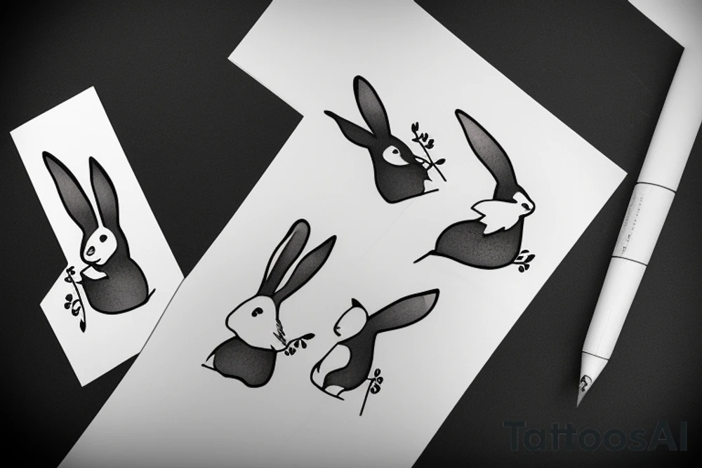 Rabbit's ears, simple and minimalistic tattoo idea