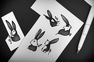 Rabbit's ears, simple and minimalistic tattoo idea
