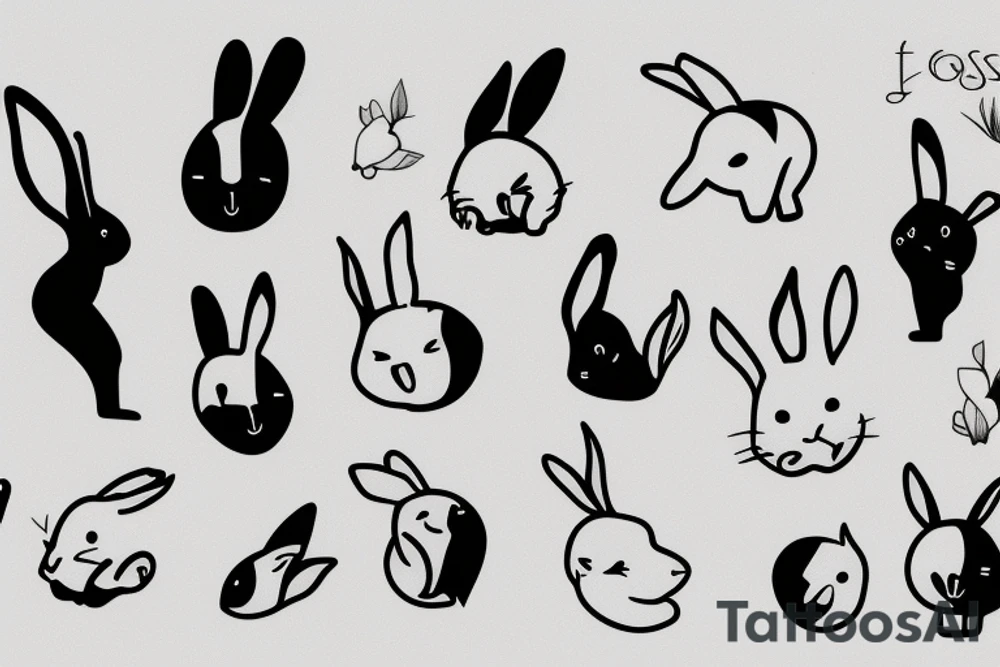 Rabbit's ears, simple and minimalistic tattoo idea
