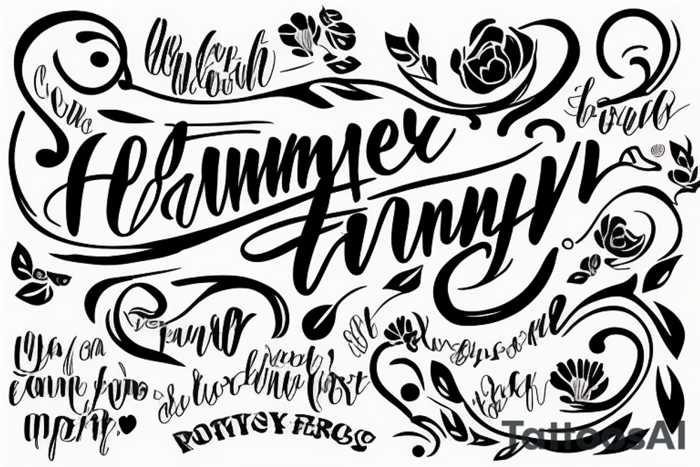 Cursive handwriting that says a family oriented quote tattoo idea