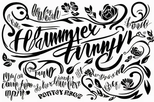 Cursive handwriting that says a family oriented quote tattoo idea