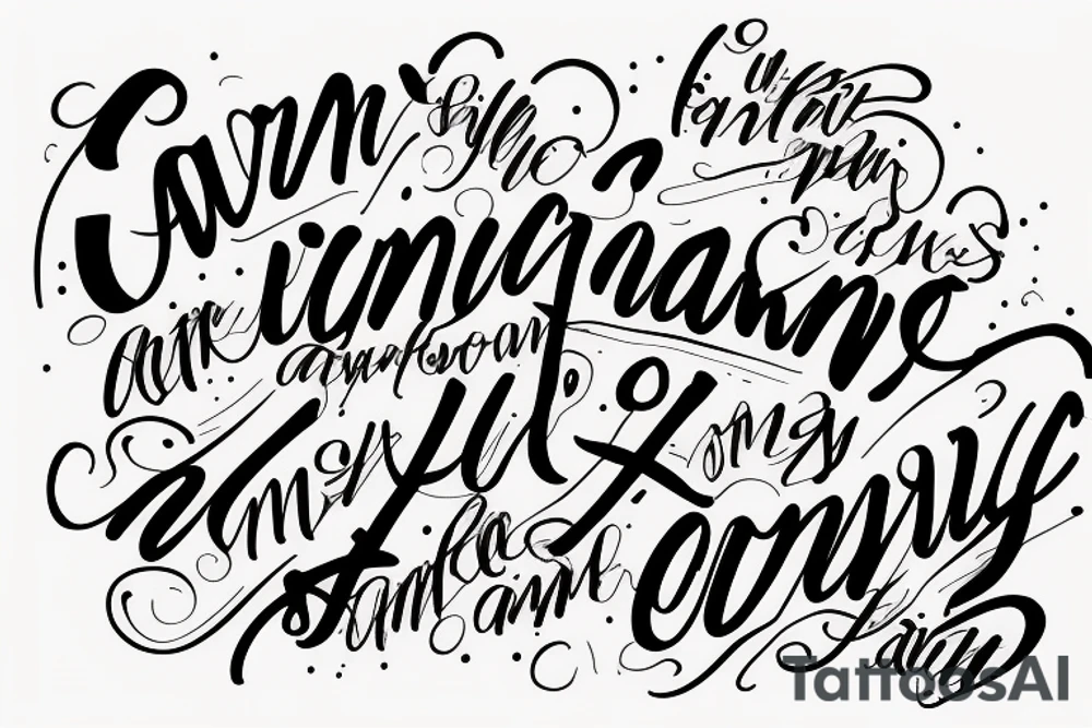 Cursive handwriting that says a family oriented quote tattoo idea