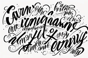 Cursive handwriting that says a family oriented quote tattoo idea