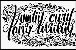 straight line cursive handwriting that says a family oriented quote back tattoo tattoo idea