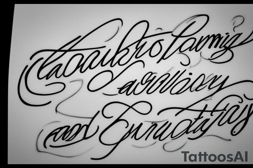 straight line cursive handwriting that says a family oriented quote back tattoo tattoo idea