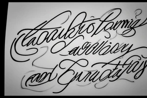 straight line cursive handwriting that says a family oriented quote back tattoo tattoo idea