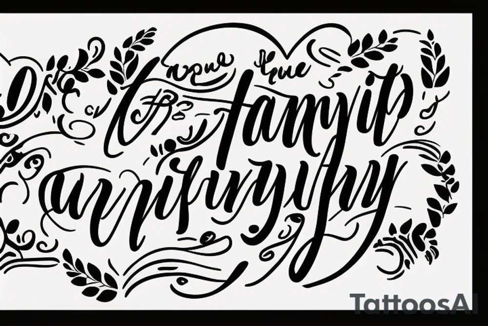 straight line cursive handwriting that says a family oriented quote back tattoo tattoo idea