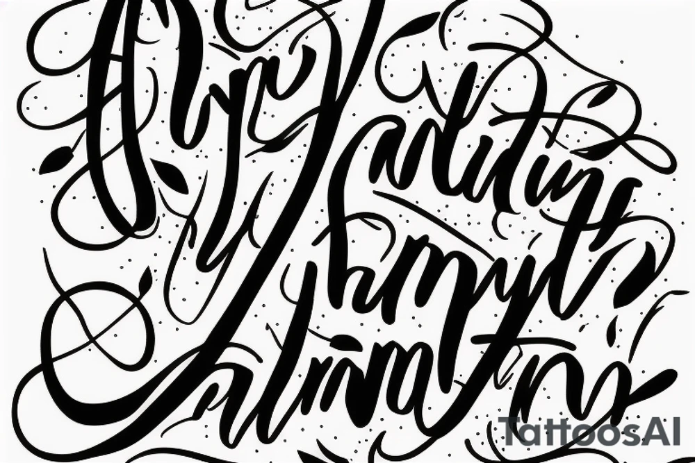 straight line cursive handwriting that says a family oriented quote back tattoo tattoo idea