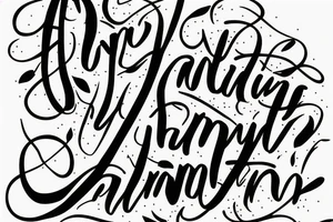straight line cursive handwriting that says a family oriented quote back tattoo tattoo idea