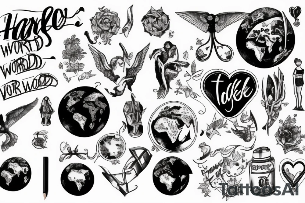 Showing hard work and desire to tale over the world tattoo idea
