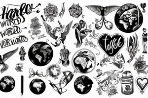 Showing hard work and desire to tale over the world tattoo idea