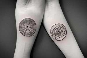 A triangular sea with an enso circle sun tattoo idea