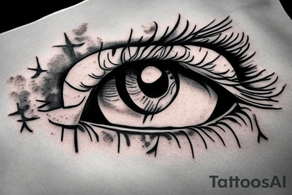 Eye looking to the world tattoo idea
