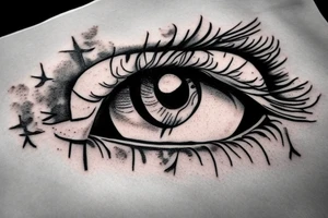 Eye looking to the world tattoo idea