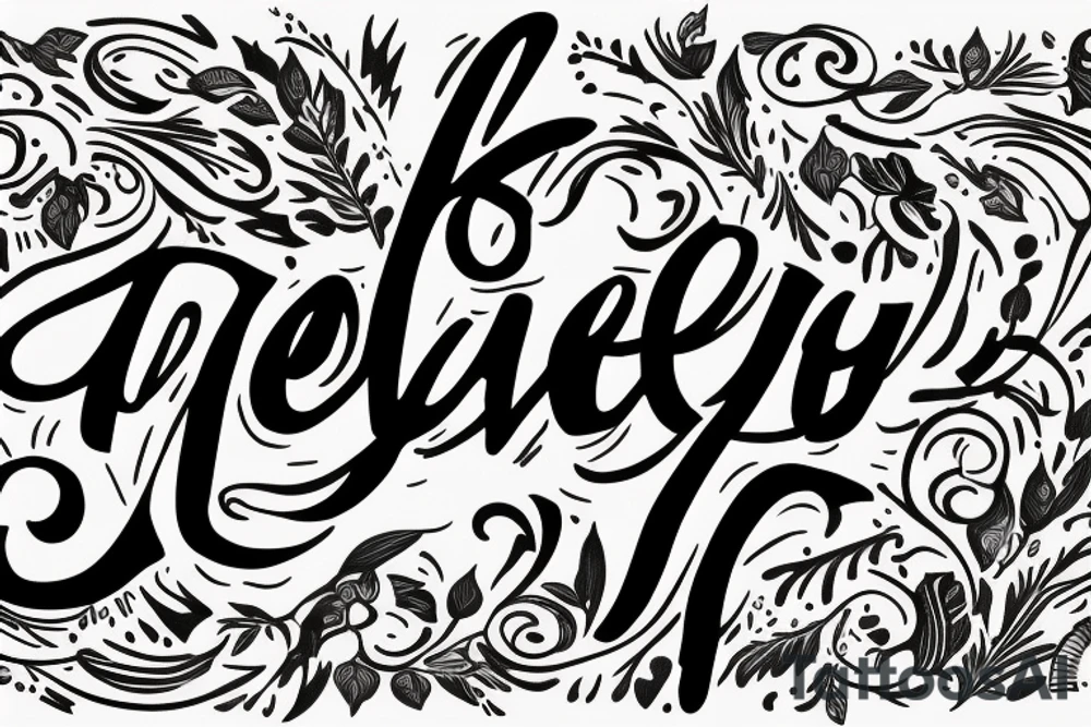 the name "Kelley" written in an old  style font tattoo idea