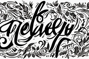 the name "Kelley" written in an old  style font tattoo idea