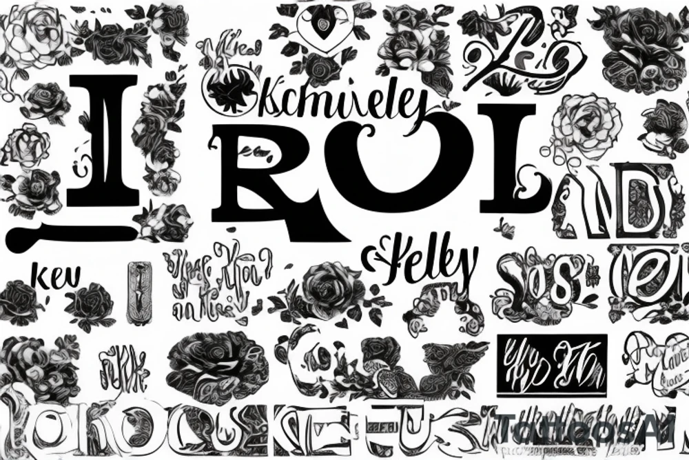 the name "Kelley" written in an old  style font tattoo idea