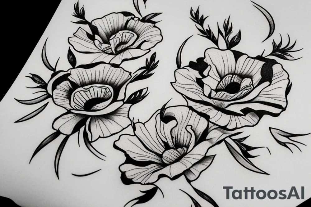poppy flower tattoo idea