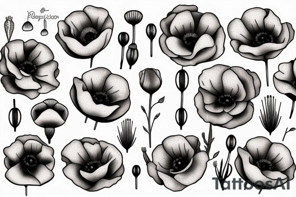 poppy flower tattoo idea
