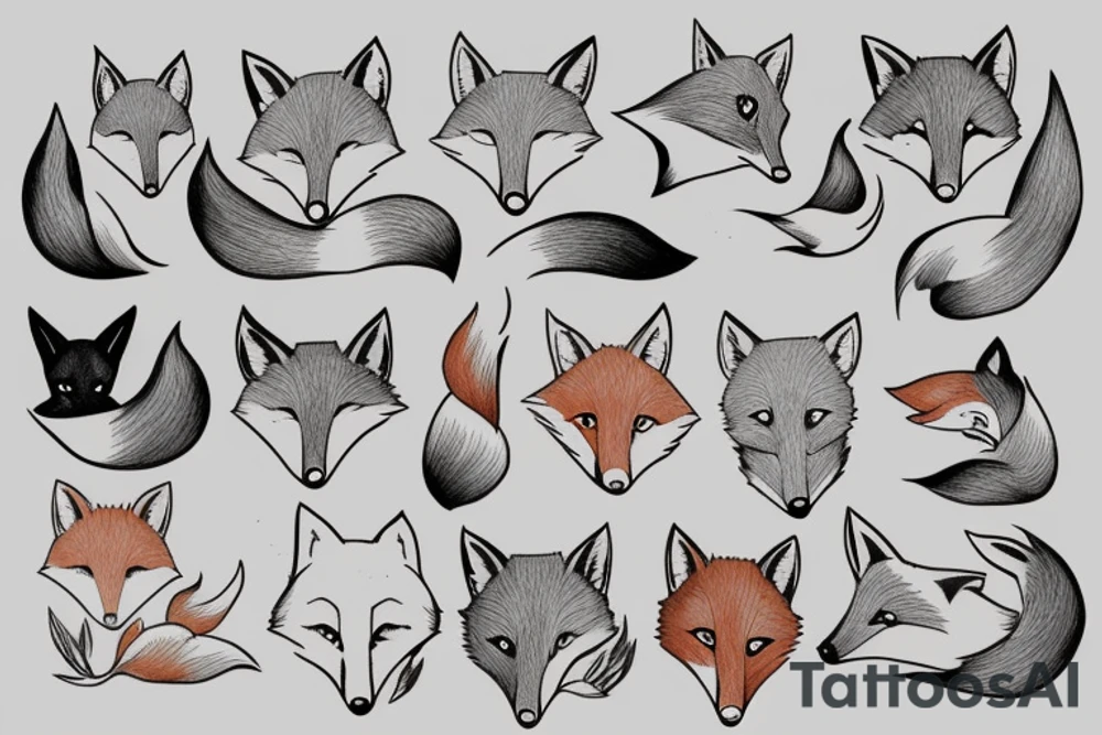 Beautiful fox in nature tattoo idea