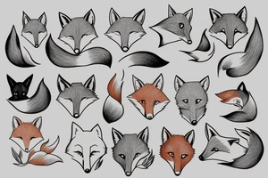 Beautiful fox in nature tattoo idea