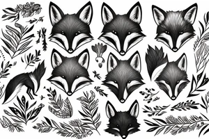 Beautiful fox in nature tattoo idea