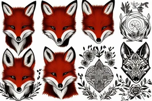 Beautiful fox in nature tattoo idea