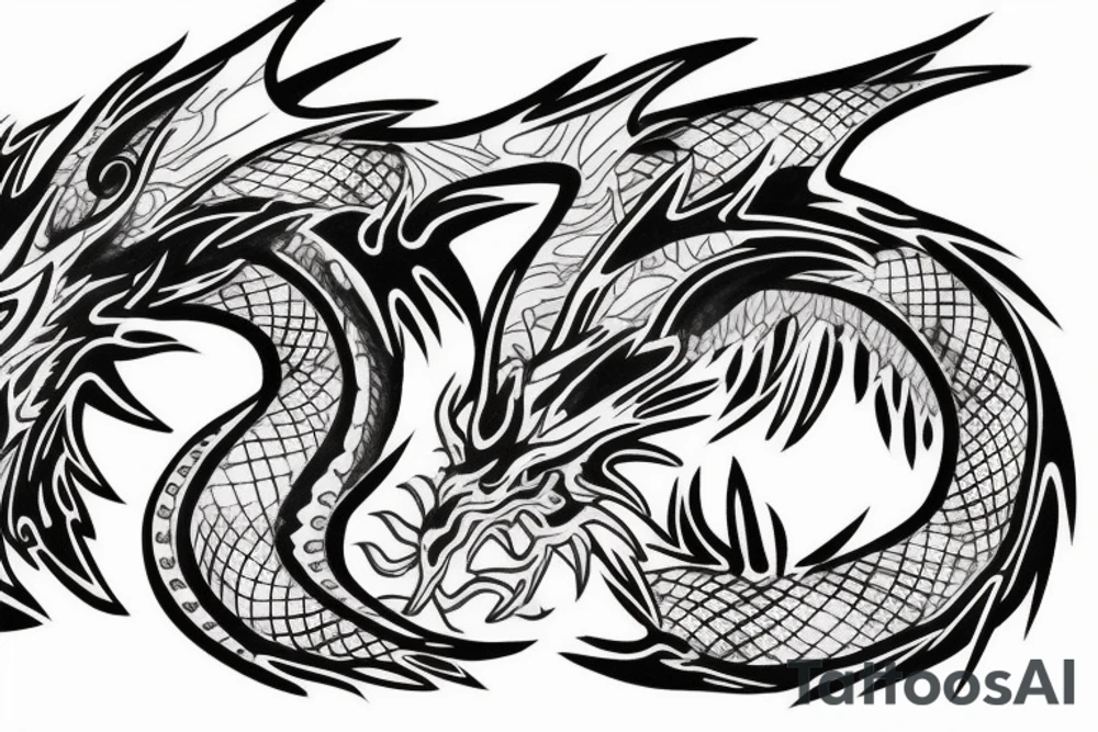 Chicano style dragon tattoo idea