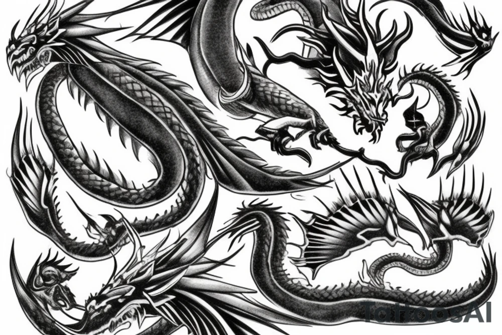 Chicano style dragon tattoo idea